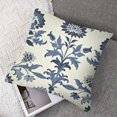 thumbnail image 7 of Blue Floral Block Print Pillow Set of 2 Flower Outdoor Decorative Throw Pillows Pillowcases Linen Cushion Case Decor for Home Sofa Couch Bed, 7 of 7
