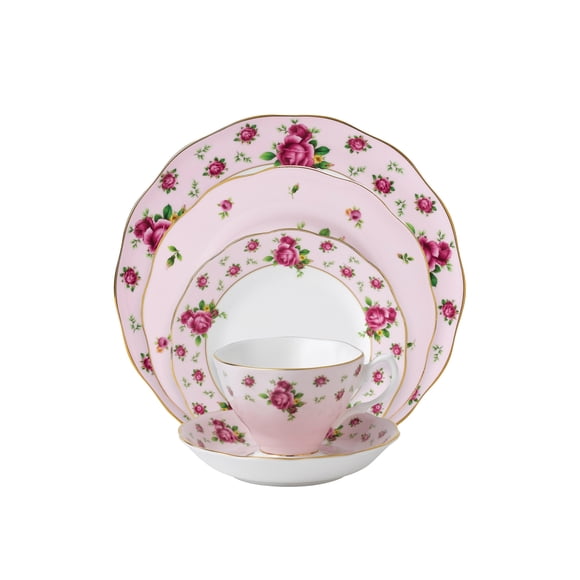 Royal Albert New Country Roses Juego de cubiertos rosa de 5 piezas