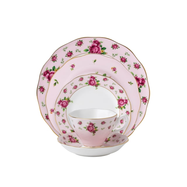 Royal Albert New Country Roses Juego de cubiertos rosa de 5 piezas
