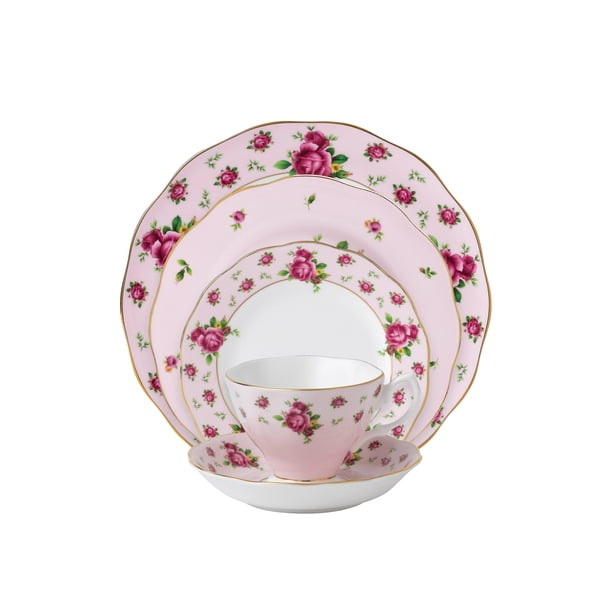 Royal Albert New Country Roses Juego de cubiertos rosa de 5 piezas