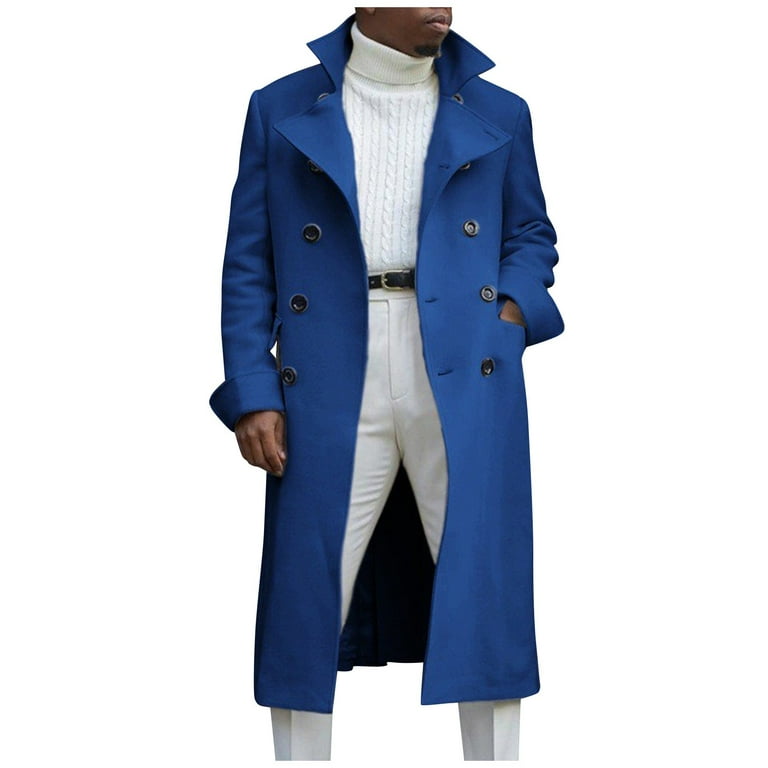 Winter Men's Solid Color Single-faced Wool Overcoat Double
