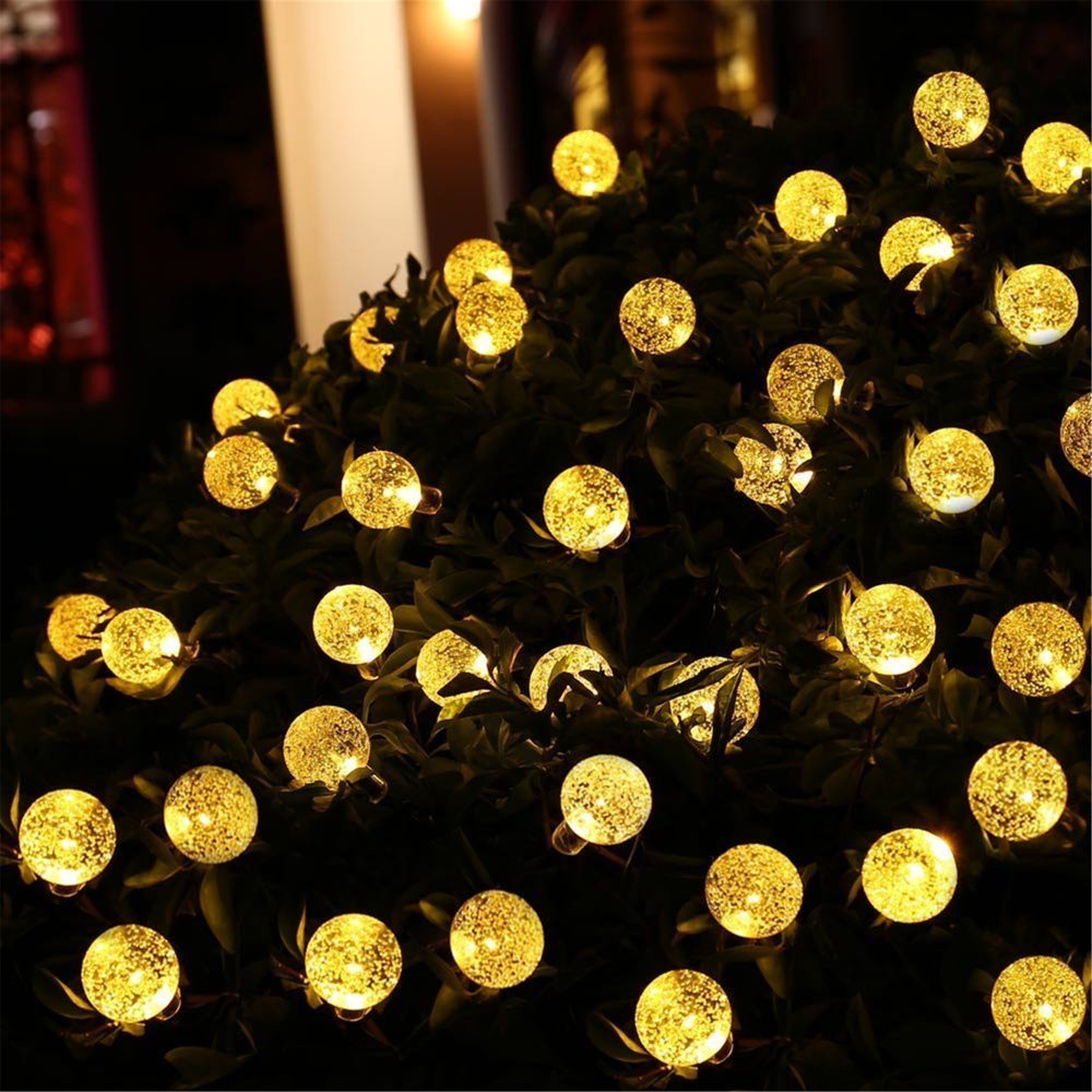 JML Solar String Lights Raindrop 20ft,30 LED Warm White 8 Modes Outdoor