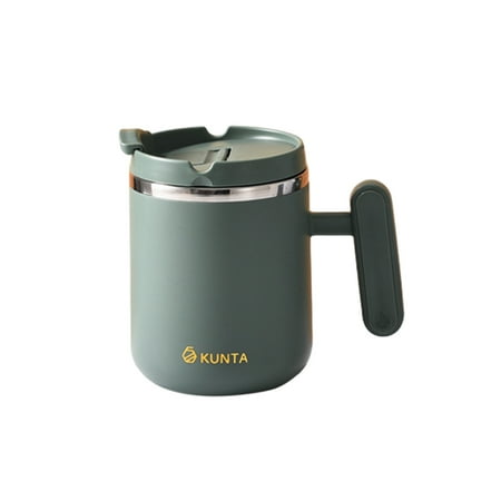 

Stainless Steel Coffee Cup Double Insulated Vacuum Insulated Home Office Espresso Coffee Cups with Lid and Handle Drinking Mug for Home Office and Breakfast 450ml/15.8oz (Green)