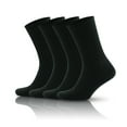 thumbnail image 4 of GoWith Cotton Black Diabetic Socks For Men | Seamless Thin Crew Socks | 4 Pairs | Model: 3039, 4 of 8