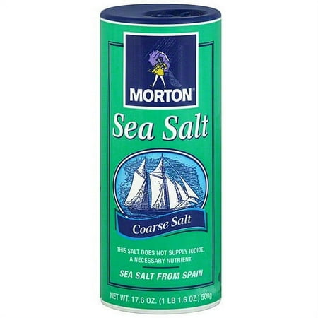 Morton Sea Salt Coarse Sea Salt, 17.5 oz (Pack of 12)