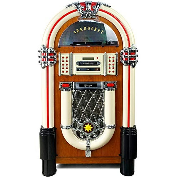 Arkrocket Taurus Jukebox Vinyl Record Player Bluetooth USB SD CD Player Radio Retro Turntable Classic Jukebox 42 inch
