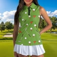 thumbnail image 2 of HUIACONG Matching Golf Outfits for Couples Womens Sleeveless Golf Shirts Men Short Sleeve Collared Athletic Tops Quarter Zip Quick Dry Moisture Wicking Active Wear Green Woman S, 2 of 6