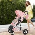 thumbnail image 7 of LINLUX 2 in 1 Baby Stroller w/ Diaper Bag & Big Wheel, Infant Pushchair, 23 Pounds, Pink, 7 of 7