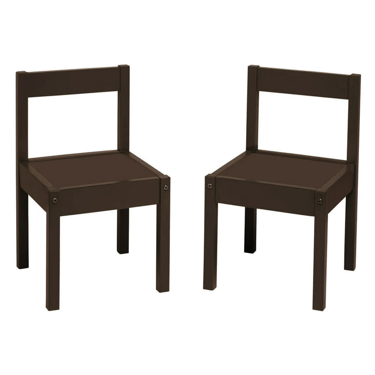 Mainstays Kids 3-Piece Dry Erase Table and Chairs Set, Espresso, Brown