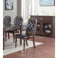 thumbnail image 2 of Set of 2 Armchairs, Upholstered Chair with Button Tufted Back, Rubber wood Chair Dining Room Furniture, 2 of 7