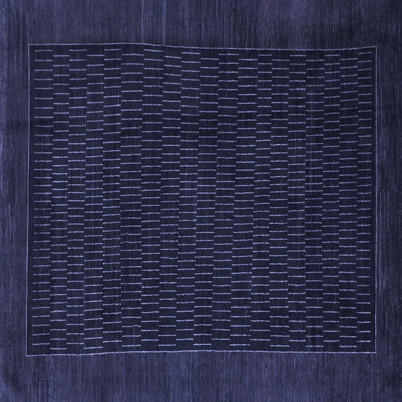 Ahgly Company Machine Washable Indoor Square Abstract Blue Modern Area Rugs, 8' Square