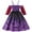 Purple, variant on Odeerbi Kids Girls Cotton Dress Halloween Princess Dress Children's Mesh Strap Printed Large Skirt Long Sleeve Round Neck Mid Calf Dress Purple