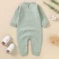 thumbnail image 4 of HNMKIU Cute Bunny Rabbit Themed Boys Romper Jumpsuit Soft Outfit Casual Wear Spring Autumn Machine Washable Bodysuit Snap Button Closure Green,1-3 Months, 4 of 4