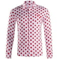 thumbnail image 2 of Mens Shirts Summer Polka Dot Fold Collar Street Daily Loose Casual Short Sleeve Shirts Mens Hawaiian Shirt Pink M, 2 of 7