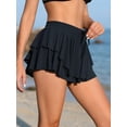 thumbnail image 2 of Womens 2-IN-1 Swim Board Shorts High Waisted Quick Dry Flowy Board Trunks with Pockets, 2 of 7