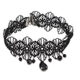 thumbnail image 1 of Collar de mujer, gargantilla de encaje negro, joyería vintage para el cuello, negro, 1 of 4