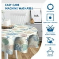 thumbnail image 4 of Nautical Coastal Round Tablecloth 60 Inch Summer Starfish Seashells Circle Table Cloth Ocean Coral Stain Resistant Table Cover for Kitchen Dining Picnic Parties Weddings Indoor Outdoor Decor, 4 of 6