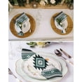 thumbnail image 3 of Cloth Napkins Farm Ethnic Tribal Green Pattern Washable Soft Kitchen Dinner Napkin Set of 6,Aztec Abstract Geometric Art Reusable Cocktail Napkins for Wedding Holiday Party Event,20x20In, 3 of 7