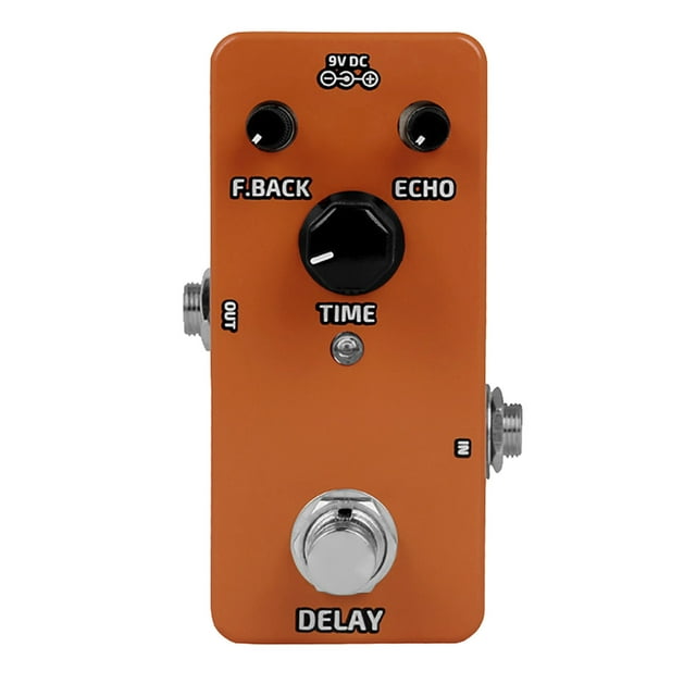 Pedal de efecto de retardo analógico estéreo para guitarra. Accesorio compacto para guitarra para uso doméstico, escolar y en actuaciones. Fácil control con mandos. Diseño portátil para músicos.