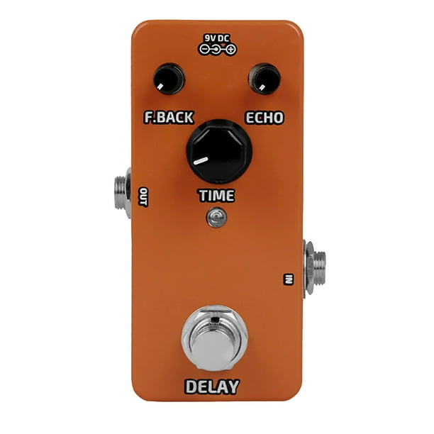 Pedal de efecto de retardo analógico estéreo para guitarra. Accesorio compacto para guitarra para uso doméstico, escolar y en actuaciones. Fácil control con mandos. Diseño portátil para músicos.