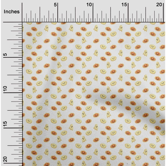 oneOone Silk Tabby White Fabric Halloween Craft Projects Decor Fabric Prints By The Yards 42 Inches Wide
