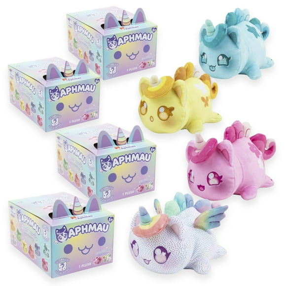Aphmau Mini Mystery 6"" Plush - Unicorn Collection - 4 Pack; YouTube Gaming Channel Blind Box 4 of 8 Unique Possible Unicorn MeeMeows Official Merch