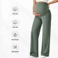 thumbnail image 3 of UMfun Women's Plus Size Maternity Pants, Casual Stretchy Comfy Lounge Leggings, Over The Belly Yoga Work Dress Pregnancy Pants, Stretchy Wide Leg Trousers with Pockets, 3 of 6