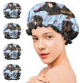 thumbnail image 7 of Shower Caps,Rottweiler Dogs Waterproof Shower Cap for Women 4 Pieces,Double Reusable Hair Cover for Shower PEVA Elastic Stretch Hem, 7 of 7