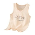 thumbnail image 2 of Spazoro Little and Big Girls Tank Tops Undershirts, Sleeveless Cute Print Breathable 100%Cotton Summer Camisole for Kids Girls Boys Beige Size 12 T, 2 of 3