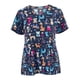 thumbnail image 2 of Blusa médica con cuello en V, cómoda y con estampado de animales lindos, ropa de trabajo multiusos para enfermeras XL, 2 of 9