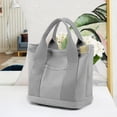 thumbnail image 4 of Casual Canvas Tote Bag With Crossbody Strap Multi-Pocket Lightweight Shoulder Handbag Daily Use Work Shopping Tote For Women, 4 of 8