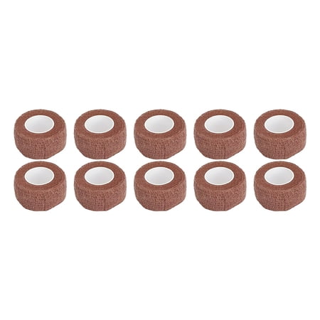 Tattoo Grip Tape Wrap Cover,10pcs Cohesive Tattoo Grip Cover Wrap Portable Tattoo Handle Elastic Bandage Tape Accessories for Tattoo Machine Grip Tube Accessories Sports Tape(brown)