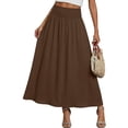 thumbnail image 6 of ZToonmas Women's Elastic High Waist Maxi Skirt A-Line Flowy Skirt with Side Pockets Casual Solid Color Long Skirt, 6 of 6