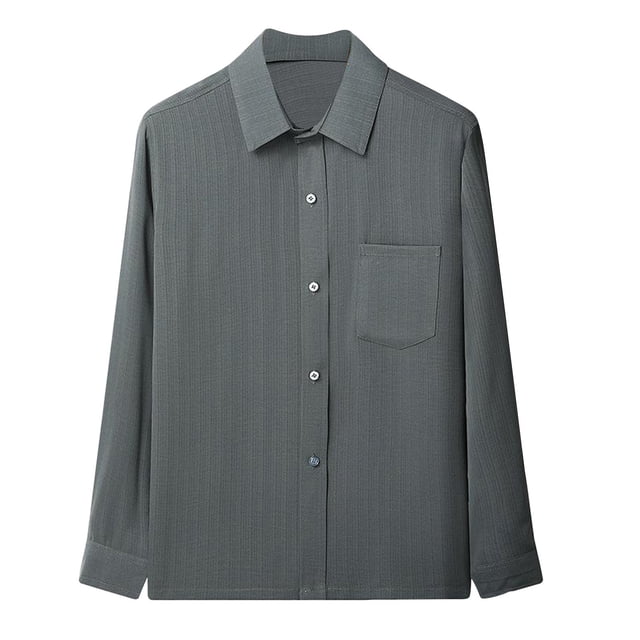 Camisas Para Hombre Manga Corta Camisas finas de verano de manga larga para hombres de edad y ancianos para hombres camisas sueltas casuales para ancianos (Green, S)