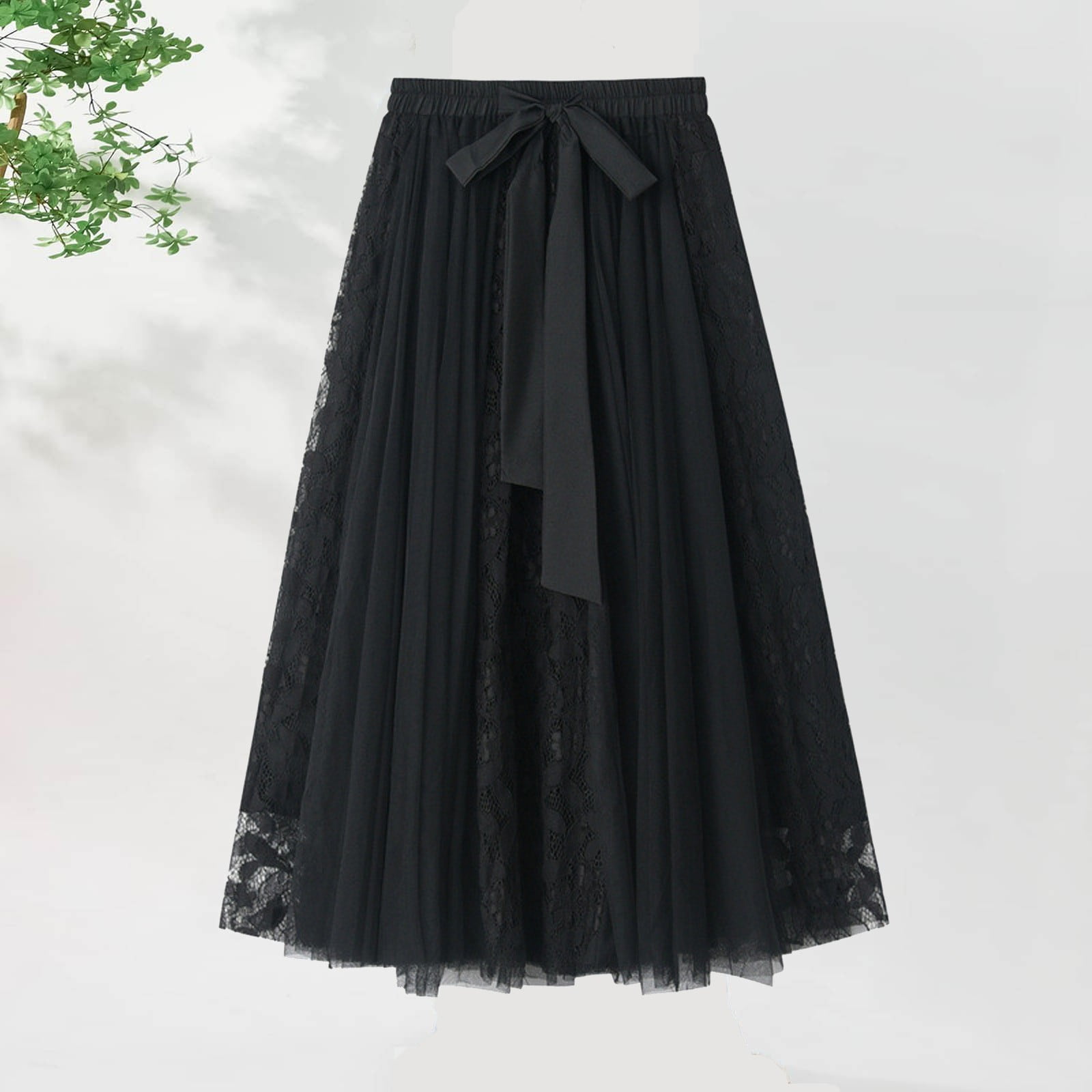 Jupe Midi Taille L – Superposée Dentelle Blanche – Fee Red