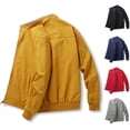 thumbnail image 5 of Tejiojio Coats and Jackets Men's Solid Color Stand-up Collar Zipper Casual Warm Windproof Pocket Windbreaker Jacket Mens Savings Coats & Jackets, 5 of 5