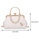 thumbnail image 4 of Bolso de hombro Femmes Chic Sac à Main Clip Bouche Cartable Sac Loisirs Fête Sac Quotidien (Blanc), 4 of 8