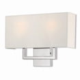 thumbnail image 1 of Livex Lighting Pierson Contemporary Wall Sconce Polished Chrome Off-White Shade, 1 of 4