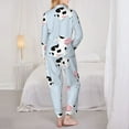 thumbnail image 5 of Junzan Cute Farm Cow Print Womens Pajama Sets,Long Sleeve Button Down For Women Pjs 2 Piece, 5 of 9