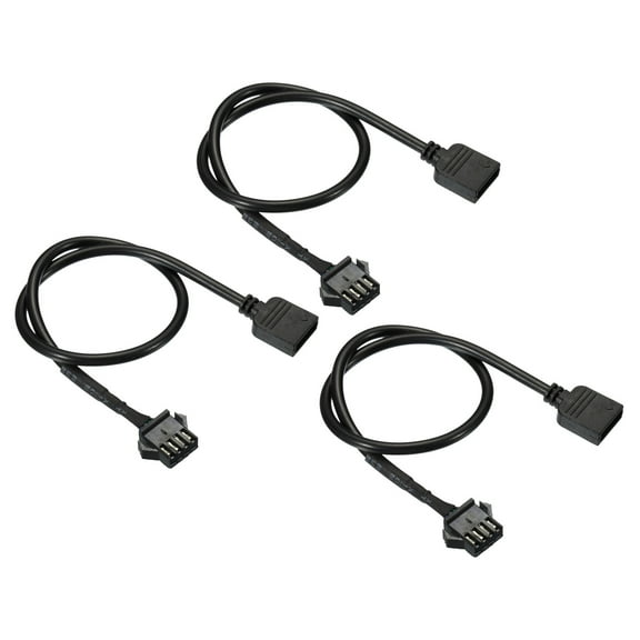 Uxcell 4Pin 12V 30cm Long Computer Motherboard Interface to SM4P Female Extension Cable, Plastic Metal 3 Pack