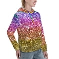 thumbnail image 6 of Honeii Glitter Rainbow Pattern Womens Oversized Hoodies Long Sleeve Sweatshirts Pullover Fall Outfits with Pocket-X-Large, 6 of 7