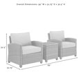 thumbnail image 5 of Bradenton 3Pc Outdoor Wicker Armchair Set - Sunbrella- Side Table & 2 Armchairs, 5 of 7