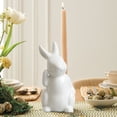 thumbnail image 4 of Mini White Rabbit Easter Bunny Figurines with Eggs,Cute Ceramic Statue,Modern Porcelain Decor for Coffee Table,Spring Home Art Ornament,Holiday Gift, 4 of 6