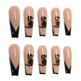 thumbnail image 4 of 24 piezas de uñas postizas largas, estilo ballet, cambio gradual, uñas acrílicas tipo ataúd, uñas postizas rosas, uñas acrílicas brillantes, diseño chino, uñas postizas para graduación, uñas TaiChi, 4 of 6