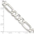 thumbnail image 2 of 925 Sterling Silver Lobster Claw Closure 9.5mm Polished Flat Figaro Chain Necklace 22 Inch Chain Necklace for Women and, 2 of 2