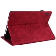 thumbnail image 3 of SaniMore for Lenovo Tab M10 10.1 inch 3rd Generation TB-328F Wallet Case Card Slots Hand Rope Anti-slip Strip Pen Holder Auto Wake/Sleep Stand Embossed Butterfly for Girls Women, Red, 3 of 5
