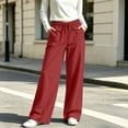 thumbnail image 2 of Tqcoqu Wide Leg Palazzo Pants for Women, Casual Drawstring Flowy Beach Linen Trousers with Pockets for Vacation Daily, 2 of 7
