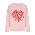 thumbnail image 4 of Gibobby Sudaderas para mujer Sudadera del día de San Valentín Camisas de corazón de amor para mujer de San Valentín Tops de manga larga (1)(Rosa, XL), 4 of 5