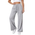 thumbnail image 2 of ValueVibe Women's Lightweight Wide Leg Sweatpants Mid Rise Drawstring Loose Casual Lounge Pants, Light Gray S-2XL, 2 of 7