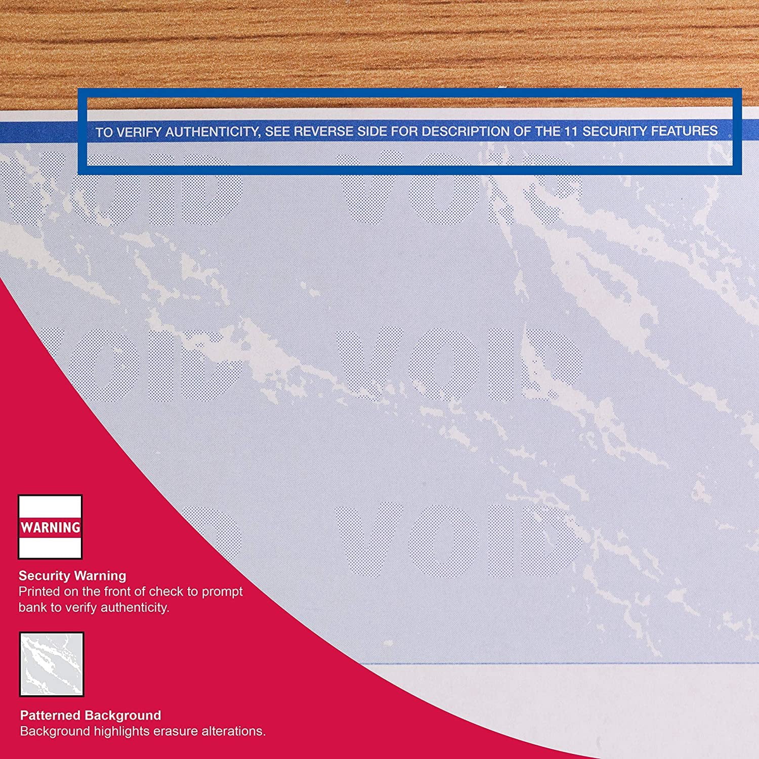 Docugard Premier Prismatic Business Checks, 3 Checks Per Page, Blue and Green, 24 lb, 8.5 x 11 Inches, 2500 Sheets 04539C